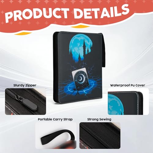Image of 9 Pocket Card Binder for MTG /YGO /PTCG /Game Cards, Premium Card Collector Book for TCG Players,Toys Gifts for Kids,Holds 720 Cards-Blue