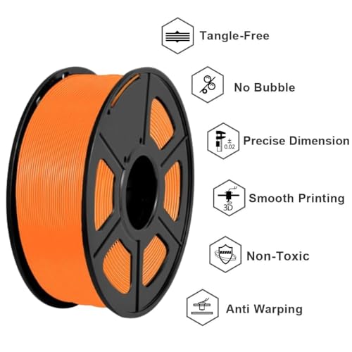 Image of Sunlu Color Changing Orange PLA 3D Printer Filament 1.75mm with Temperature, 1 Kg
