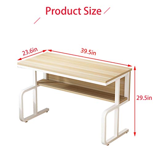 Computer Desk, DICPOLIA PC Computer Desk Laptop Study Table Workstation Home Office Furniture W/Shelf Home Office Desk Pc Study Desk Space Saving - Thumbnail 2