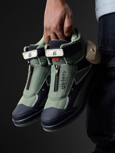 Image of The Souled Store Naruto Shippuden: Sasuke Men and Boys Purple PU Upper Lace Up High Top Sneakers