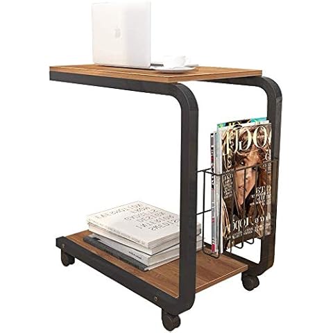 sogesfurniture Kleiner Beistelltisch Sofatisch Nachttisch Kaffeetisch, mobiler Laptoptisch Notebooktisch mit Rollen Cover