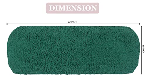 Home Weavers Waterford Collection 100% Cotton Tufted Bath Rug, Extra Soft and Absorbent Bath Rugs, Non-Slip Bath Mats, Machine Washable Bath Mats for Bathroom, 10"x22" Tank Lid Cover, Bottle Green - Thumbnail 2