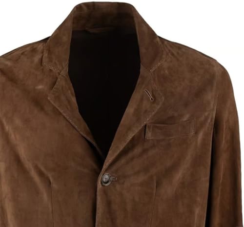 Men's Suede Blazer Single Breasted Classic fit Jackets Casual Vintage Coat for Daily3