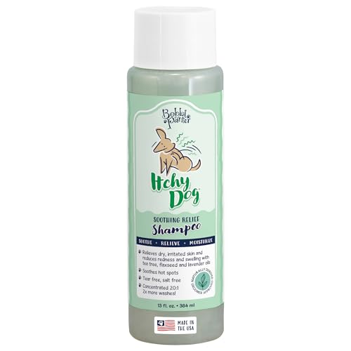 Image of Bobbi Panter Itch Relief Dog Shampoo Tea Tree, Lavender & Flaxseed - Soothing Natural Formula for Itchy & Irritated Skin, Moisturizing, Tear-Free, 16:1 Concentrate, Made in USA, 13 oz