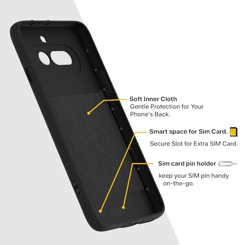 Image of Outlouders Back Cover for Nothing Phone 4a 5G | Full Camera Protection | TPU Soft Flexible Shockproof Bumper Case (Black)
