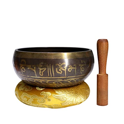 CHSEEO 9.5cm Tibetische Klangschale mit Heilstein Chakra Set, Himalaya Singing Bowl für Buddhismus, Klangtherapie, Yoga, Meditation, Entspannung, Chakra Heilung und Achtsamkeit #3 - Image 3