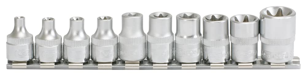 Rail de 10 douilles Ultimate Torx 3/8'' KS Tools 922.4024 pour serrage mécanique