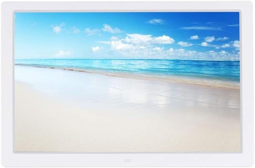 Cadre photo numérique 17 pouces blanc avec écran HD et lecture vidéo