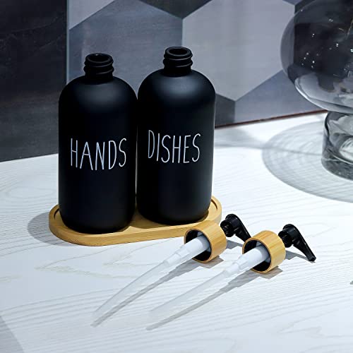 Glass Kitchen Soap Dispenser Set including Tray by Brighter Barns, Hand and Dish Soap Dispenser for Kitchen Sink - Image 3
