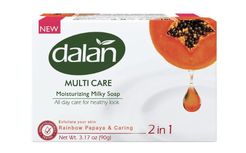 Dalan Jabón hidratante Multi Care 2 en 1 (pepino fresco y leche cuidadosa, paquete de 3)