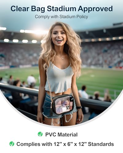 Image of PACKISM Clear Bag for Stadium Events - Small Clear Purses for Women Stadium Crossbody for Game Day, Festival, Concerts
