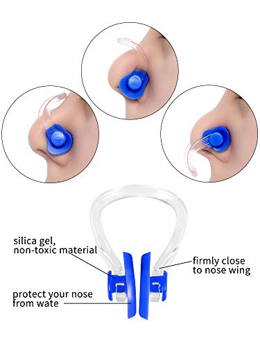 image for Yaomiao 6 Pieces Waterproof Swimming Nose Clip Soft Silica Gel Nose Pl