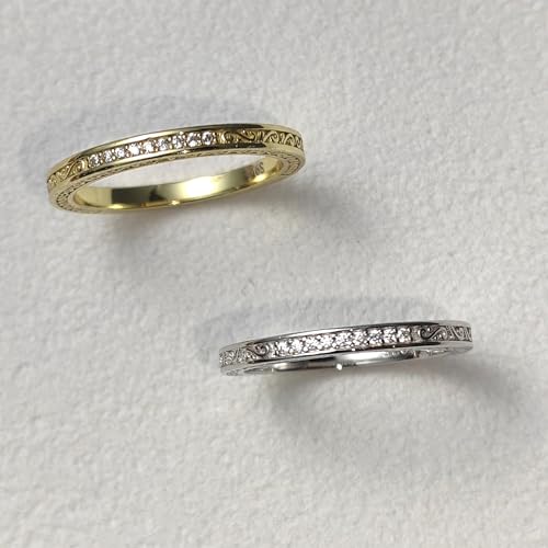 Image of Vintage Celtic Knot Women's Engagement Ring Sets 925 Sterling Silver /14K Gold Plated Stackable Wedding Bands Rings AAAAA Cubic Zirconia Women Bridal Sets Wedding Ring Band Width 1.8mm Size 5-9