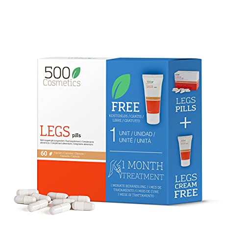 Packs 500Cosmetics Legs: Capsule + Crème naturelle pour prévenir et soulager les varices - Améliore la circulation sanguine et réduit l'enflure (1) Cover