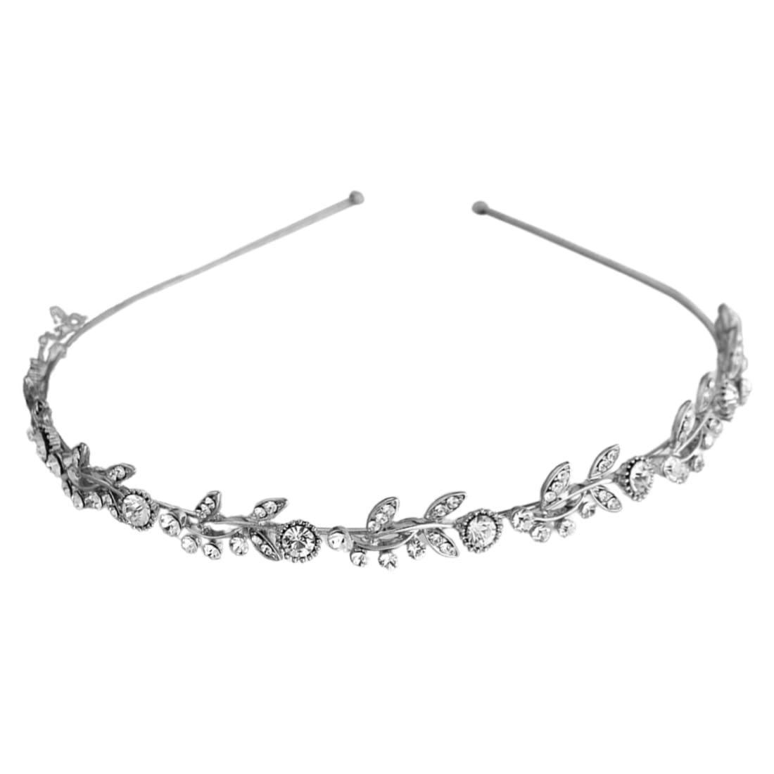 IUDWCG 1 Pcs Diamante incrustado hoja floral de cristal diadema de boda rhinestone tocado de novia de cristal de novia diadema de flores diadema corona de hojas