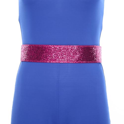 Jelory Womens Sparkle Glitter Rhinestone Faux Leather Belts Wide Elastic Waist Party Stretch Dress Belt4