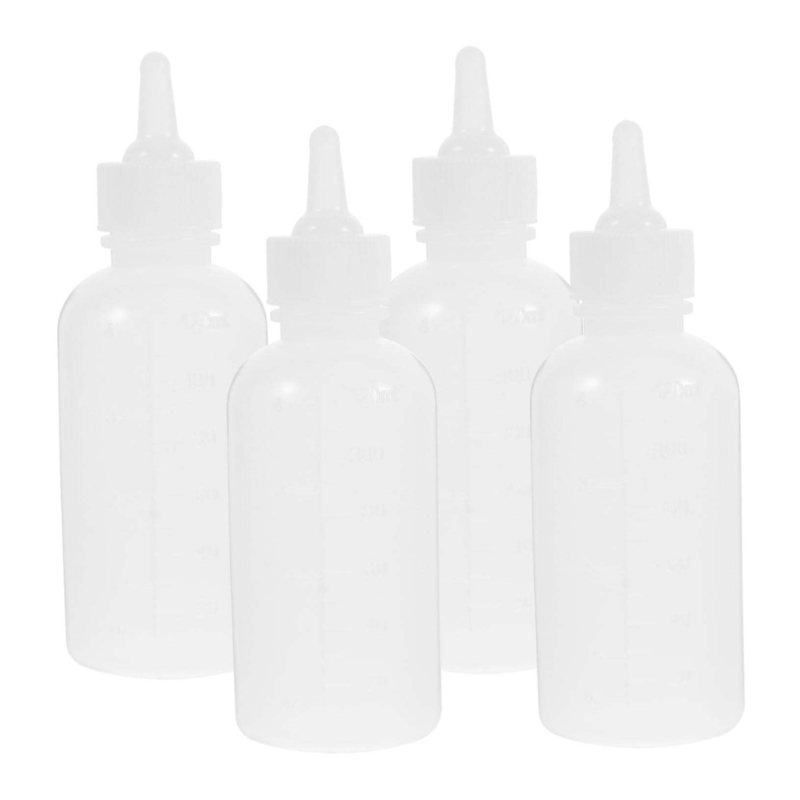 Mipcase 4pcs Silicone Kitten Milk Bottle Easy Clean Reusable Pet Nursers for Newborn Animals