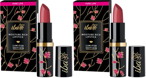 Image of Iba Pure Lips Moisture Rich Limited Edition Lipstick for Women - E03 Sweet Heart, 4g | High Glossy, Creamy Finish & Smooth Texture| Hydrated Lips | Enriched with Vitamin E, Coconut Oil & Shea Butter | Intense Colour & Highly Pigmented | Lip Makeup