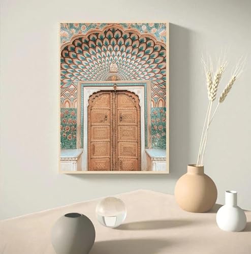 Póster de Marruecos en lámina de lienzo islámica de 20x35cm para galería de arte