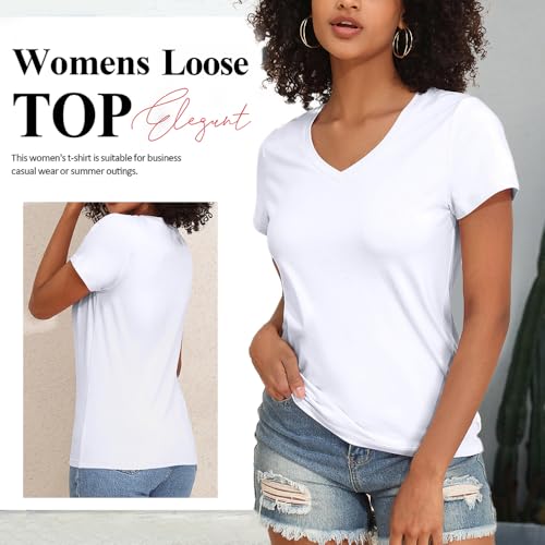 Women's Regular-Fit V-Neck T-Shirts - Soft Short-Sleeve Tees Multipack, Casual & Everyday Wear4