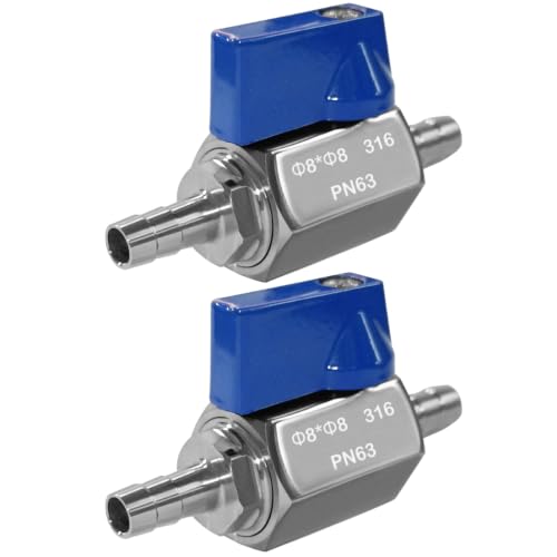 Beduan 5/16" Barb Ball Valve 316 Stainless Steel Mini Shut Off Valve 2PCS