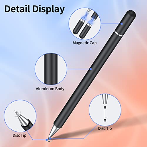 Capacitive Stylus Pen for Touch Screens, High Sensitivity Pencil Magnetism Cover Cap for iPad Pro/iPad Mini/iPad Air/iPhone Series All Capacitive Touch Screens