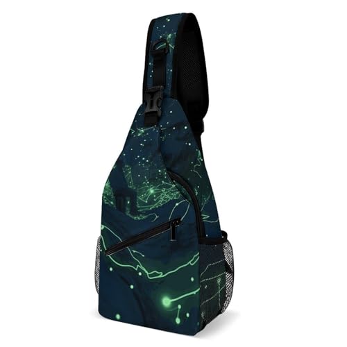 Sling Bags Glow in The Dark Crossbody Bag for Women Men Cross Body Bag for Travel Hiking Shopping