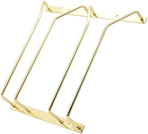 ZOOHOT Under Cabinet Wine Glass Rack - 24.5cm Gold Metal Stemware Holder For 4-6 Glasses