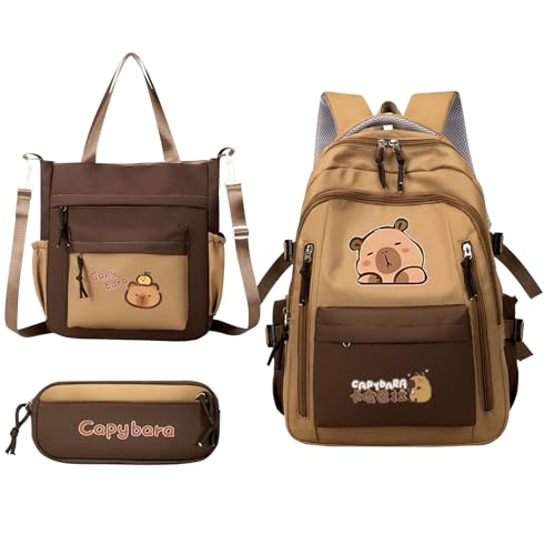Mochila genérica Capybara para niñas | Mochila grande para niños de dibujos animados Capybara - Accesorios Estudio Escolar Impermeable para Viaje Escuela Picnic Diario Fiestas Cumpleaños Niños, b, Se
