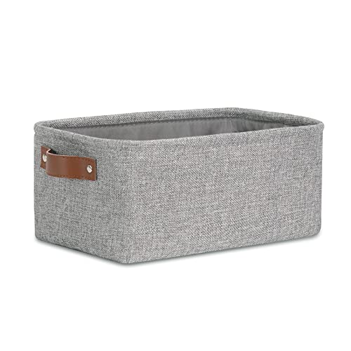 Image of DULLEMELO Small Collapsible Fabric Basket for Organizing, Shelves, Closets, Laundry, Nursery, Decorative Gift Basket (Gray)