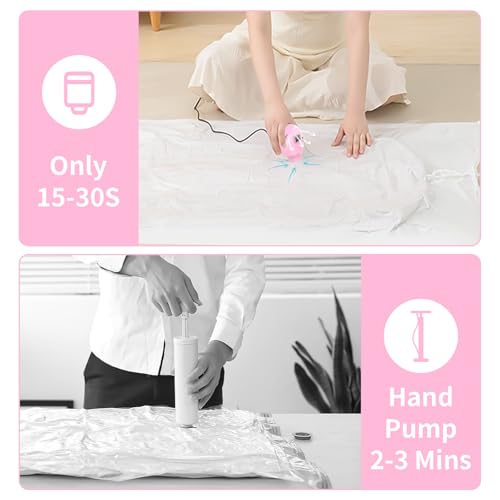Image of LISACOOL Portable Vacuum Pump Electric Pump Storage Bags for Various Vacuum | 80%Space Saver,Travel Packing Essential&Luggage Space Saving,Seasonal Clothing & Bedding Storage,Dorm Organizing Fast