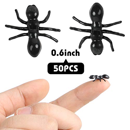 Lovestown 50 Pcs Fake Ants, Prank Plastic Black Ant Realistic Ant Halloween Joke Toys For Halloween Party Decor Supplies April Fool's Day Props #TOP1