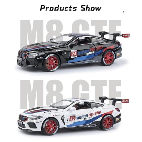 Image of BMW M8 GTE 1:32 Model Car with Box, Zinc Alloy Pull Back Toy car with Sound and Light for Kids Boy Girl Gift [Colors as Per Stock] (BMW M8 GTE 1:32)