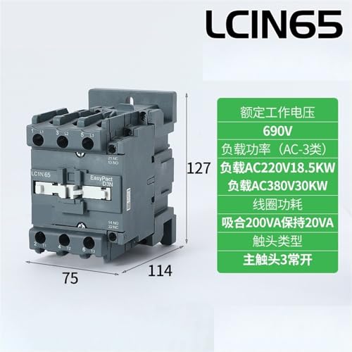 Contacteur CA LC1N65 220V 50Hz pour commande de moteur triphasé - 2
