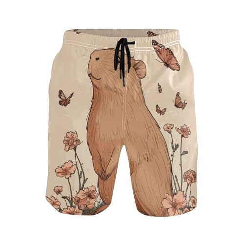 Short de bain pour homme or rose et doublure douce au design original kawaii