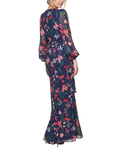 Eliza J Womens Balloon Sleeve High Neck Cascade Maxi Dress3