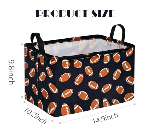 MAIZMZ Kids Football Basket,Baby Nursery Bins Boys Storage Basket,Room Decor,Closet Shelf Basket Toy Organizer Bins Cute Laundry Hamper(American football