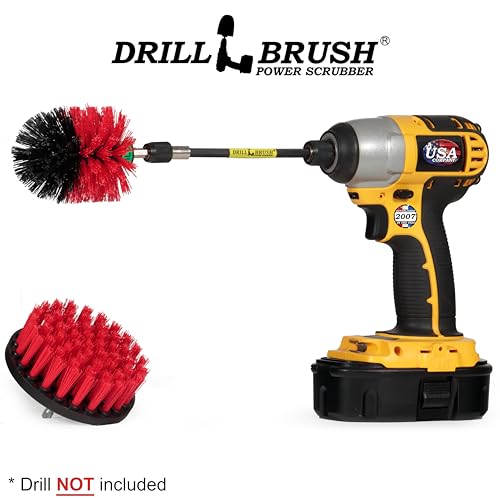 Image of Cleaning Kit with Extension - Outside Patio and Deck Brush - Rust Tool Remover Brush - Concrete Swimming Pools Cleaner - Garden Fountain Brush Cleaner - Monuments and Headstones Restoration Brushes