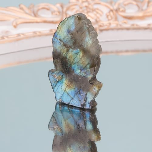 Estatua pequeña de Ganesha de Labradorita natural miniatura 5