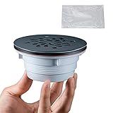 Shower Base Drain and 4-1/4 Matte Black Drain Cover with Lubricant fit 2" Waste Pipe Easy to Install