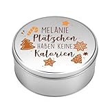 PERSONALISIERT: Keksdose mit Namen – liebevoll gestaltetes Weihnachtsdesign für individuelle Geschenke