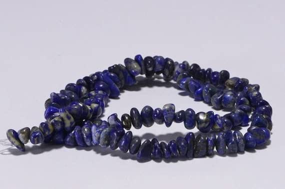 Lapis-lazuli en pépite bleu royal de 8x3 mm pour création de bijoux de 15 cm