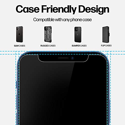 Image of Power Theory Designed for iPhone 12 /iPhone 12 Pro Privacy Screen Protector Tempered Glass Anti Spy protection [9H Hardness], Easy Install Kit, 99% HD Bubble Free Case Friendly, Anti-Scratch, 2 Pack