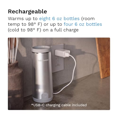 Baby Brezza Portable Baby Bottle Warmer - Breastmilk + Formula Safe, Silver - image 9