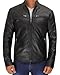 Decrum Black Leather Jacket Men - Mens Motorcycle Jacket | [1100444] Clinton, L