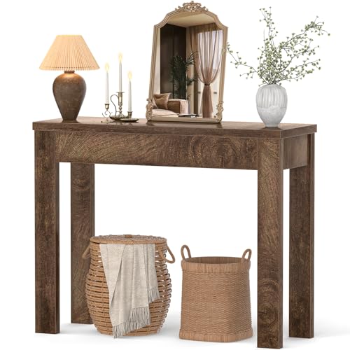 Armocity Console Table, Small Farmhouse Wood Entryway Table, Narrow Sofa