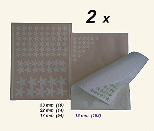 540 Stelle Fluorescenti + 2 Lune + STENCIL ESATTO