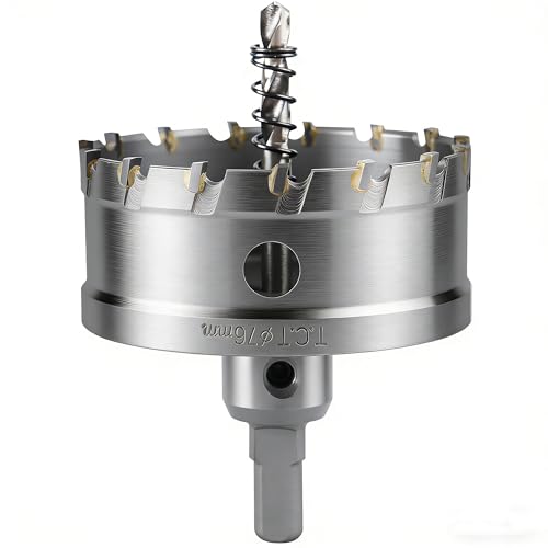 Anfrere TCT 2-15/16'' Hole Saw Bit for Hard Metal, Heavy Duty Carbide Cutting Hole Saw with Center Drilling Bit and SDS Shank & L-Wrench for Stainless Steel, Iron, Aluminium, Alloys, Plastics