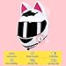 Personalized cat-ear Bluetooth motorcycle helmet DOT certified full-face motorcycle helmet Cool cat helmet with HD goggles Removable washable lining Unisex size S~XL 55~62CM(Color:D,Size:Large)