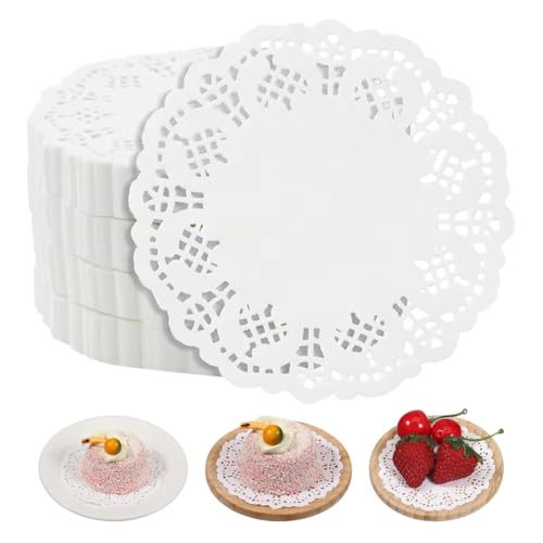 GNALIA Napperon Papier Dentelle Blanc, 150 Pièces 9Cm 3.5